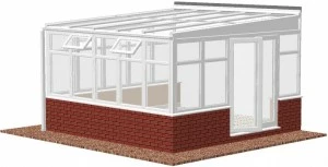 low-pitch Lean-to conservatory